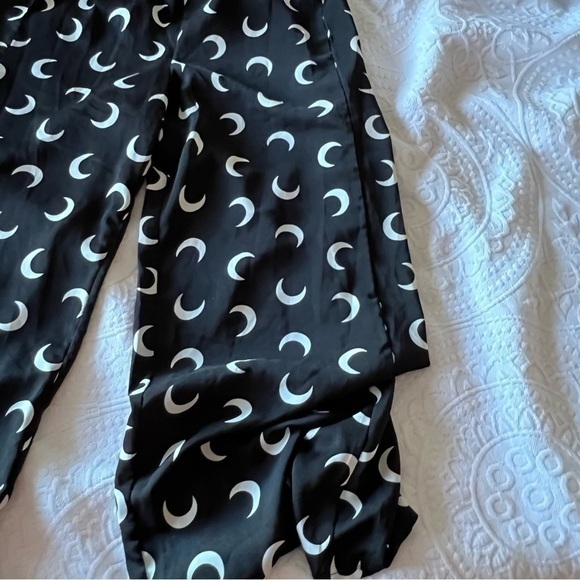 Casual Elastic Waist Moon Print wide leg pants whimsigoth practical magic witchy - Picture 2 of 3